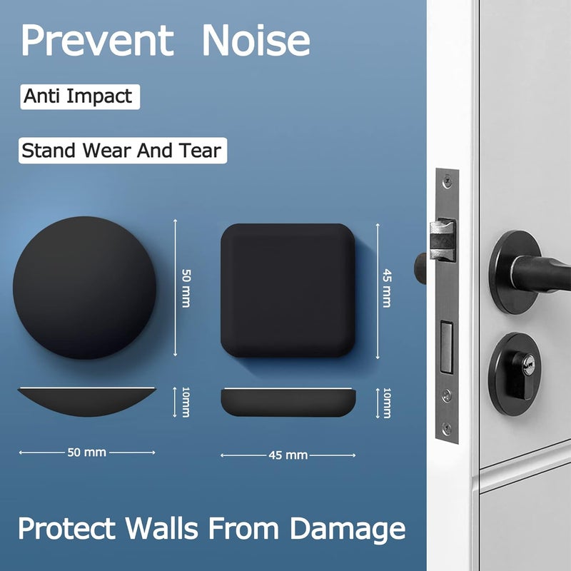 XoYoZo Door Stoppers Wall Protector Buffer Guard Doorknob Door Handle Bumper Self Adhesive Silencer Soft Rubber Crash Pad for Home Office - Image 2